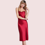 Elegant Cowl Neck Silk Nightgown for Comfort - Image 3