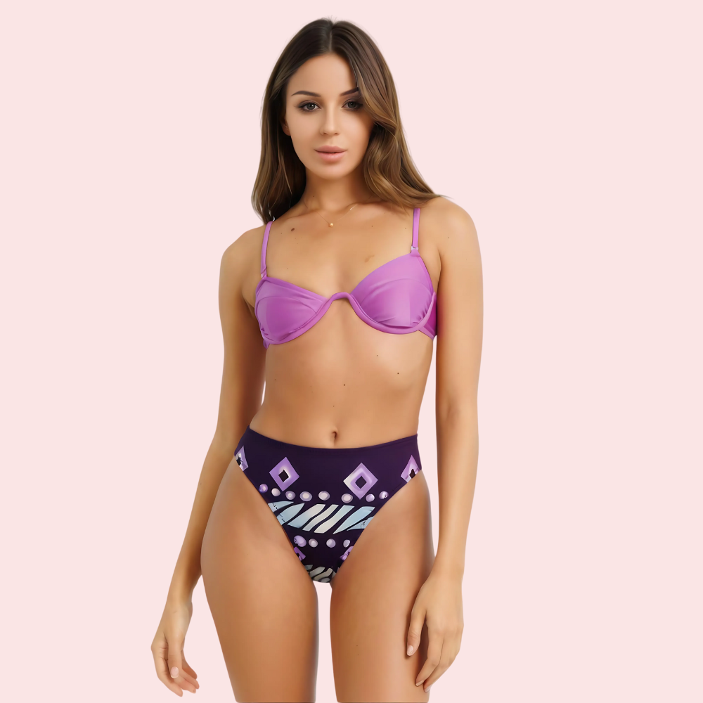 3JFiwr5fgn1yXpdOPbUZWC6Uihxfmo9Io2dSKf6Z.png High-Waisted Tribal Geometric Print Bikini Bottom (Bottom Only) - Image 1