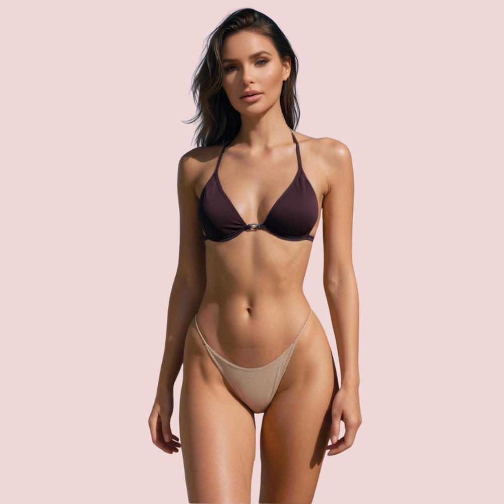 3dNfZR8Z6i1mhn2BYQ9k62xyeni1PsqsBfypwfvx.png Classic Halter Triangle Bikini Topa in Deep Espresso Brown (Top Only) - Image 1