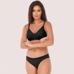 Timeless Black Cotton Bra Set
