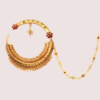 Luxe Gold-Plated Bridal Nath with Chic Chain Design - Image 2