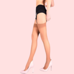 Sheer Elegance Garter-Compatible Stockings (Nude + Black) – Pack of 2 - Image 3