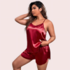 Midnight Glow Silk Cami & Shorts – Plus Size - Image 2
