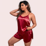 Midnight Glow Silk Cami & Shorts – Plus Size - Image 2