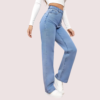 Women's Fashionable Washed High Waist Straight Jeans - Image 2