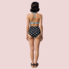 Retro Halter Neck & Bow-Front Sweetheart Bikini Topa in Mint (Top Only) - Image 2