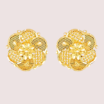 Pack of 2 Gold Finish Traditional Earrings Set for Women - Image 2