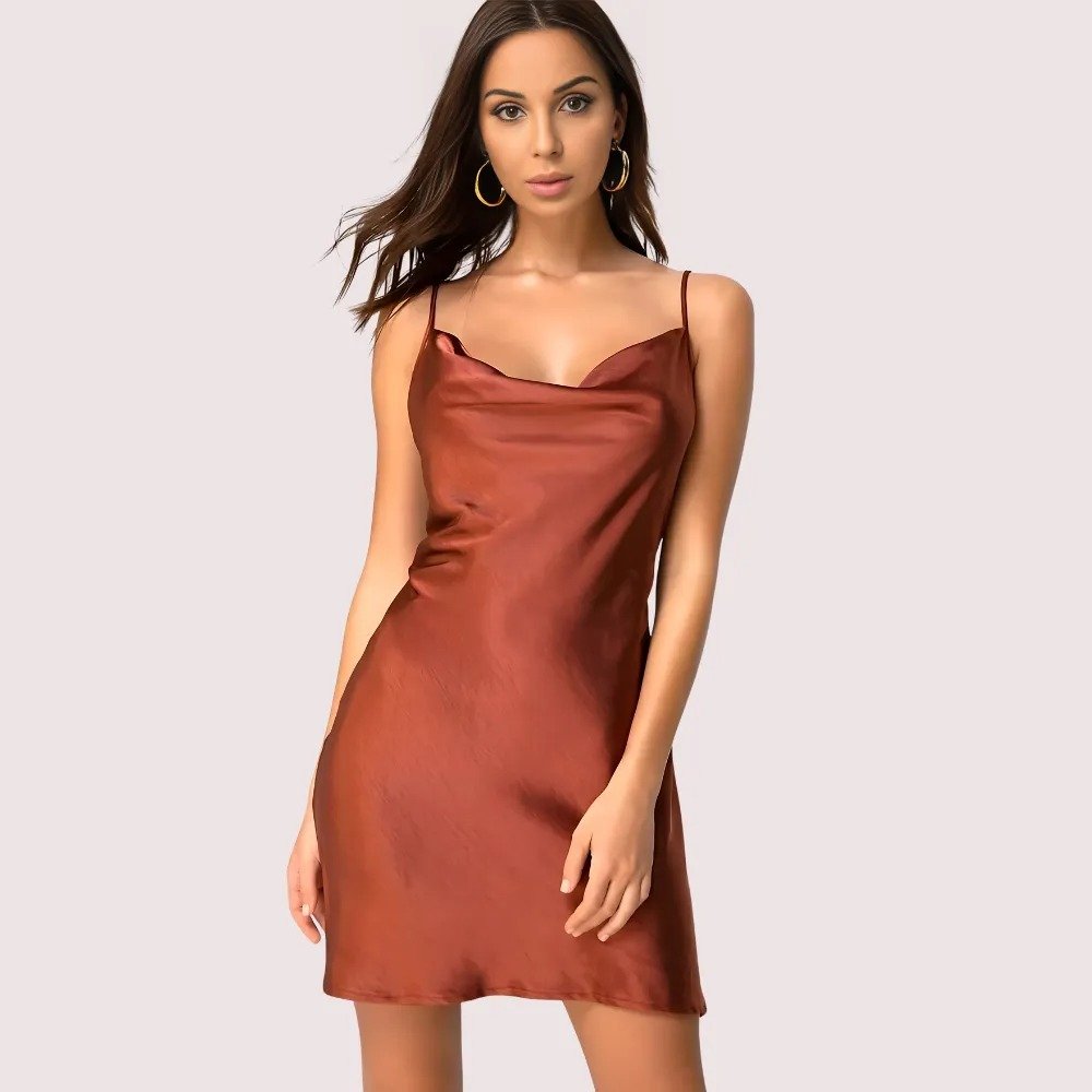 CpXIf0BZXvtgFm5bQMDrMoiTTeVhjI0CQ0oeDizA.jpg Elegant Dark Rust Satin Slip Dress - Image 1