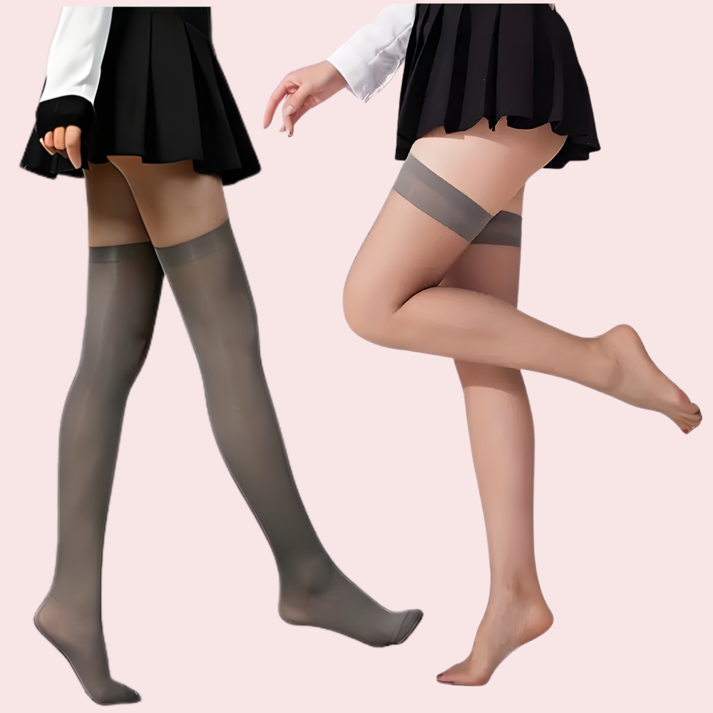 DoIzsQeFm0UKNJO2MTdwKBbH2adIzioRZ9aQ2Lpb.png Premium Thigh-High Sheer Stockings – Pack of 2 (Grey & Nude Combo) - Image 1