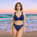 Nautical High-Waisted Anchor Print Bikini Bottom (Bottom Only) - Image 3