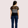 Stylish Black Sheer Floral Lace Top for Women - Image 2
