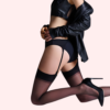 Sheer Black Thigh-High Stockings Pack of 2 ā Ultra-Smooth, Garter Belt - Image 2