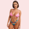 Rainbow Striped High-Cut Bikini Bottom (Bottom Only)