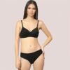 Cherry Hug – Black Cotton Bra & Panty Set