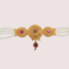 Royal Ruby Pearl Choker Necklace with Antique Gold Detailing - Image 2