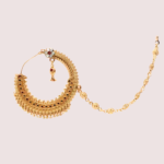 Luxe Gold-Plated Bridal Nath with Chic Chain Design - Image 3