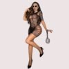 “Midnight Web Cutout Mini Bodystocking” - Image 3