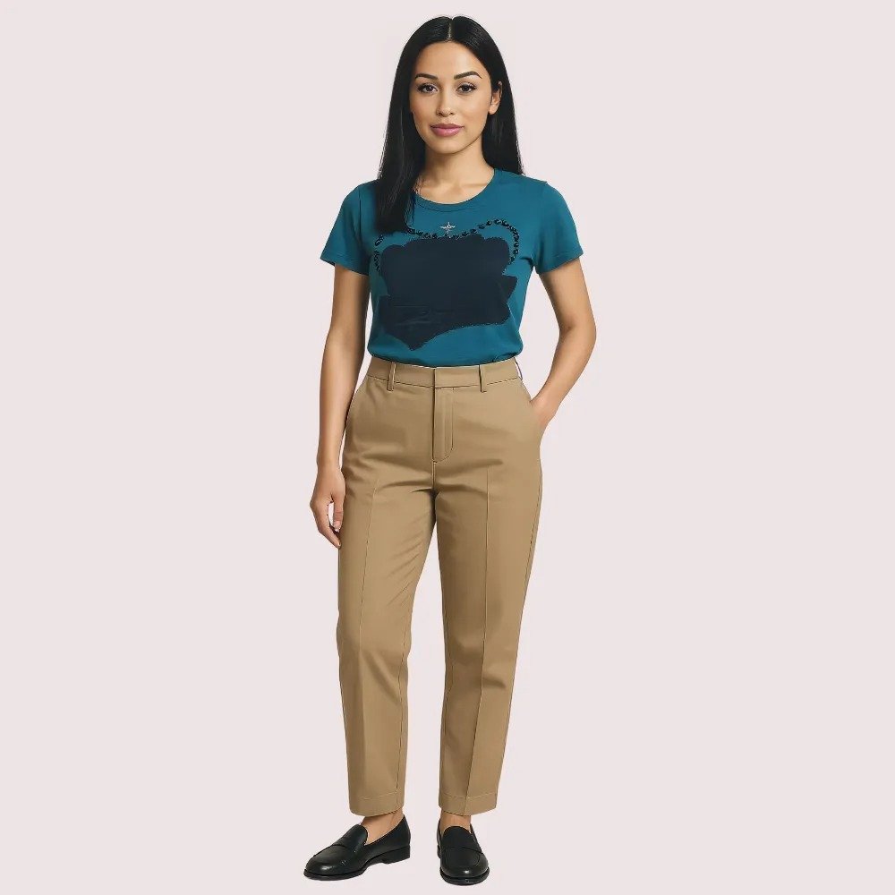 OSVfCfSKY1xXgP7gN6CNRplRq5b0uO9Hx6ic3LwR.jpg Teal Crown Graphic Crew Neck Tee - Image 1