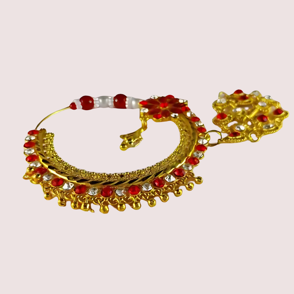OWi7mkadEVa16AAY9EfVdSKHLTwHPVh34o4C9EC8.png Luxurious Bridal Nose Ring with Elegant Pearls - Image 1
