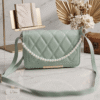Elegant Pearl Chain Crossbody Handbag - Image 3