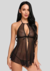 Elegant Lace Black Babydoll Nightwear - Image 2