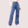 High Waisted Washed Straight Leg Jeans for Women