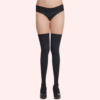 Classic Opaque Thigh-High Stockings Pack of 2 – Black & White Stay-Up Hosiery - Image 2