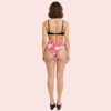 Red & White Floral Print High-Cut Thong Bikini Bottom (Bottom Only) - Image 2