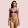 Ruffle Trimmed Halter Triangle Bikini Topa in Vibrant Royal Blue (Top Only)