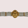 Royal Blossom Pearl Necklace with Ornate Floral Gold Pendant - Image 2