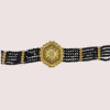 Majestic Noir Hexa Pendant Necklace with Black Crystal Beads - Image 2