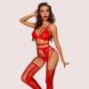 Floral Lace 3-Piece Lingerie Set - Image 3