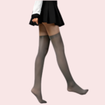 Premium Thigh-High Sheer Stockings – Pack of 2 (Grey & Nude Combo) - Image 2