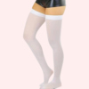 Classic Opaque Thigh-High Stockings Pack of 2 – Black & White Stay-Up Hosiery - Image 3