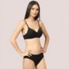Cherry Hug – Black Cotton Bra & Panty Set - Image 2