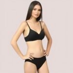 Cherry Hug – Black Cotton Bra & Panty Set - Image 2