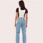Women's Purple "Campus" Zip Polo Crop Top – Collegiate-Inspired Style - Image 2