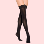 UltraSoft Sheer Black Thigh-High Stockings – Pack of 2 - Image 2