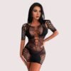 “Midnight Web Cutout Mini Bodystocking”