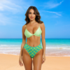 High-Waisted Polka Dot Bikini Bottom – Retro Green Vibes (Bottom Only) - Image 3