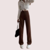 Women's Brown High Rise Wide Leg Loose Denim Jeans - Image 2
