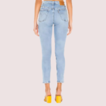 Chic Blue High Rise Skinny Jeans with Low Stretch - Image 3