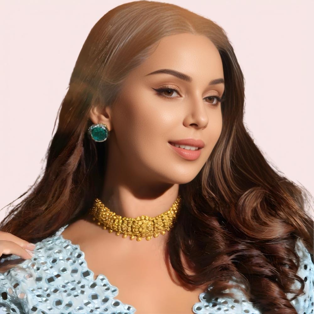 hdZSip73FrRpvGVDIEEClD4F7x6I7tEcn0rLVtvX.jpg Maharani Pearl Dome Gold-Plated Bridal Choker Necklace - Image 1