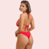Sizzling Red Classic Triangle Halter Bikini Topa (Top Only) - Image 2
