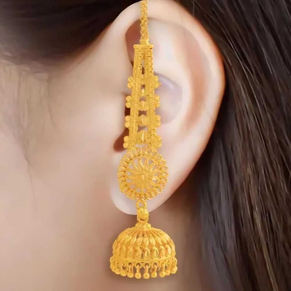 iqi50FMcb7k0tgk6DBCTJARyEE90d2XrPcXmsKXe.png Royal Heritage Gold Jhumka Earrings - Image 1