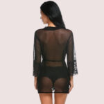 Sensual See-Through Robe in Black - Image 4