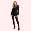 Classic Thigh-High Stockings Pack of 2 – Ultra-Soft, Stay-Up Design for Dresses & Garter Belts - Image 2