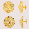Pack of 2 Gold Finish Traditional Earrings Set for Women - Image 3
