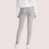High Rise Skinny Jeans in Gray with Low Stretch - Image 2