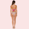 Pink Geometric Mandala Halter Bikini Topa (Top Only) - Image 2
